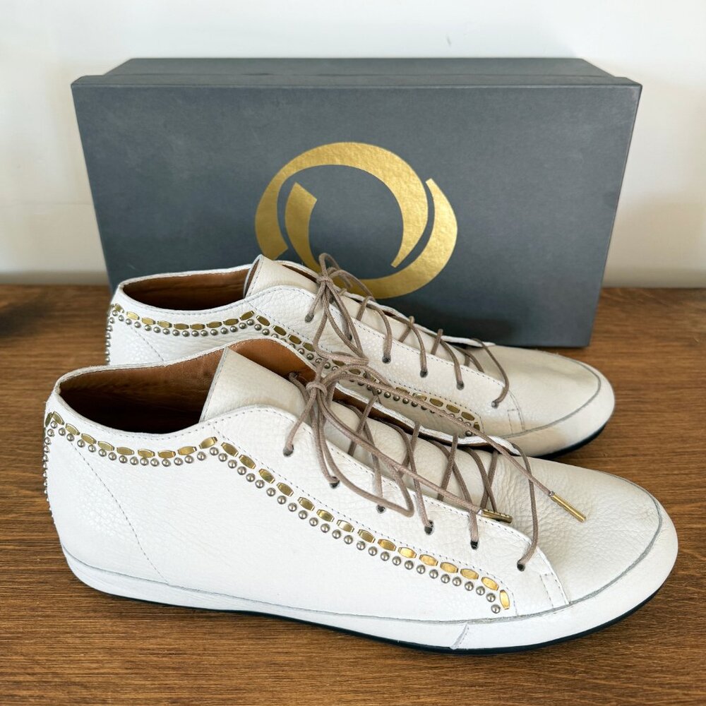 $563 CALLEEN CORDERO Nix Mid-top Sneakers Studded White 10